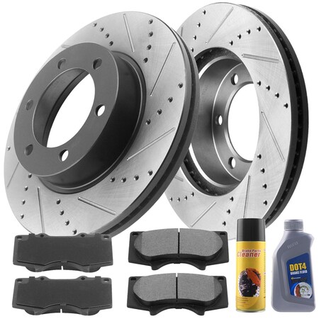 Motorbymotor MotorbyMotor Rear 320mm Brake Rotor & Brake Pad kit w/CLEANER 12058002&D1041CF(8Pack) BRR12058002BK-D1041CF